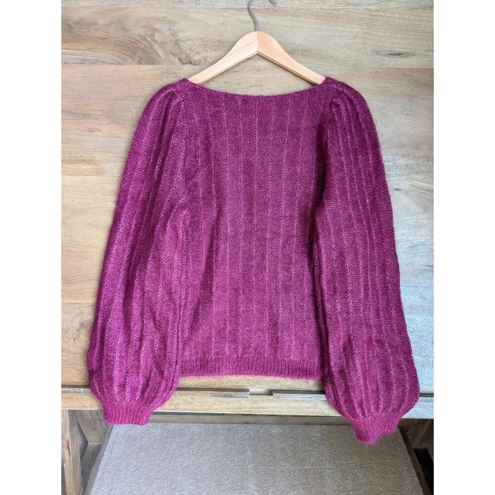Sézane La Maille Sweater Womens XL Raisin Merino Wool Long Sleeve Boat Neck NWT - Picture 2 of 5